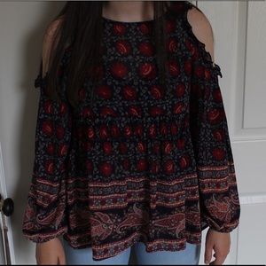 Floral Knox Rose Open Shoulder Blouse